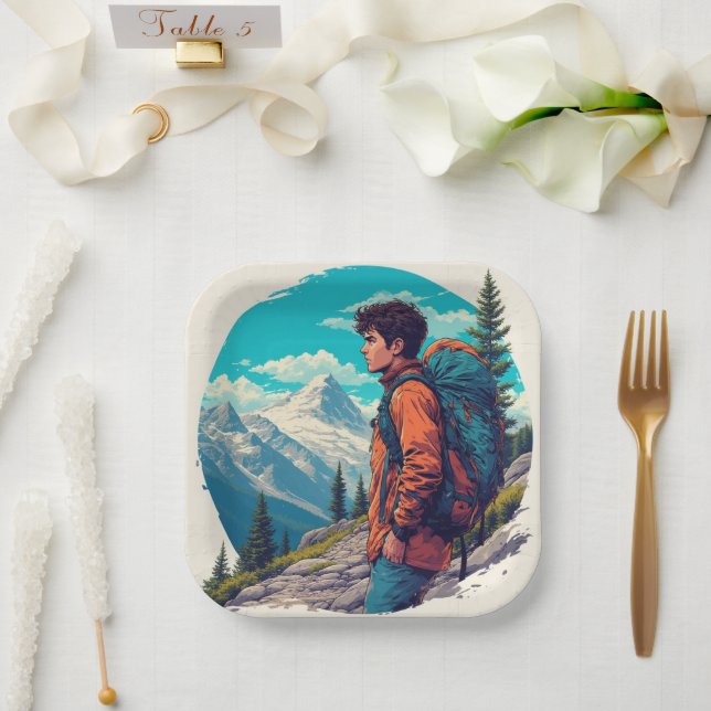 Plato De Papel the mountains Birthday or Shower  (Boda)