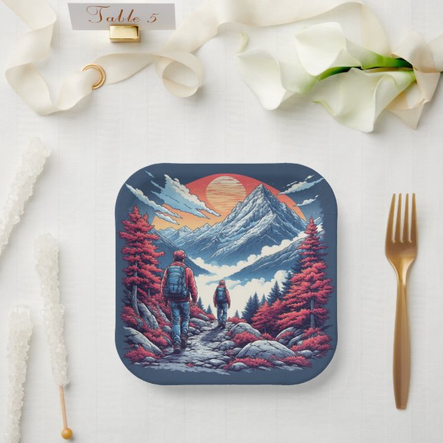 Plato De Papel the mountains Birthday or Shower  (Boda)