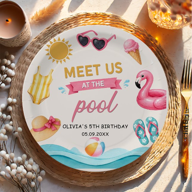 Plato De Papel The Summer Pool Birthday (Subido por el creador)