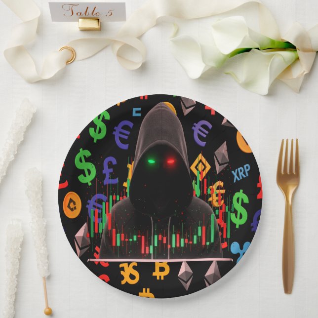 Plato De Papel The Trader Dream Collection Gráficos de Velas (Boda)