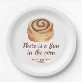 Plato De Papel There is a Bun in the oven Baby Shower