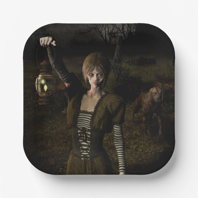 Plato De Papel Thin female carrying lamp (Anverso)