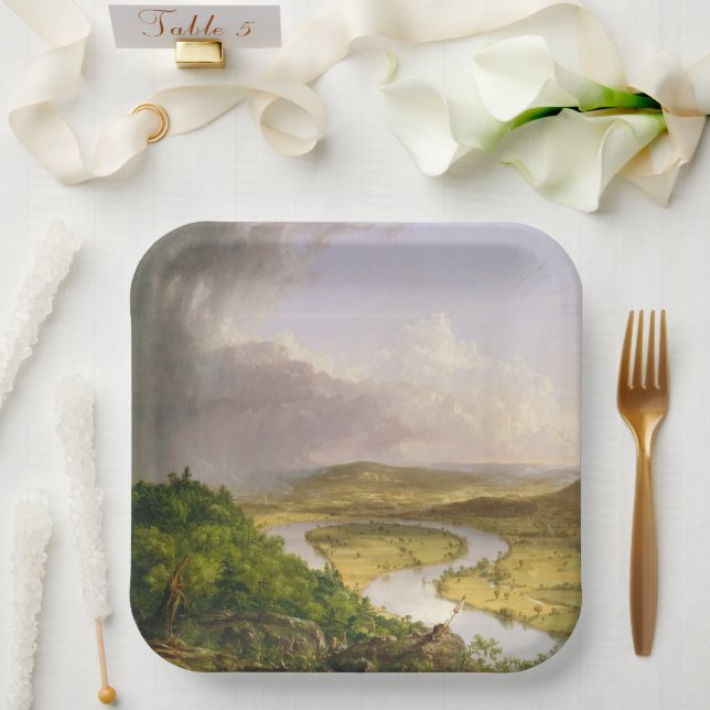 Plato De Papel Thomas Cole El Oxbow El Río Connecticut (Boda)
