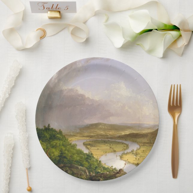 Plato De Papel Thomas Cole El Oxbow El Río Connecticut (Boda)