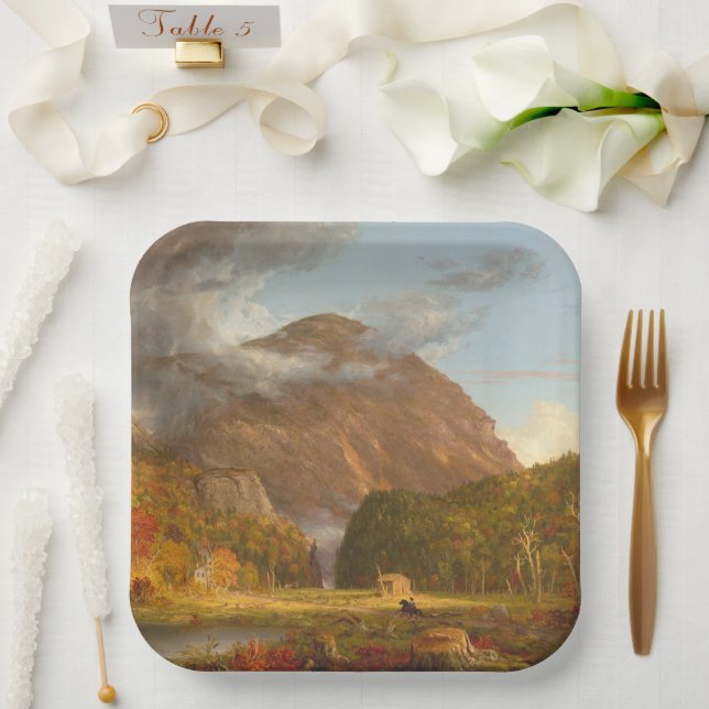 Plato De Papel Thomas Cole Vista del paso de la montaña (Boda)