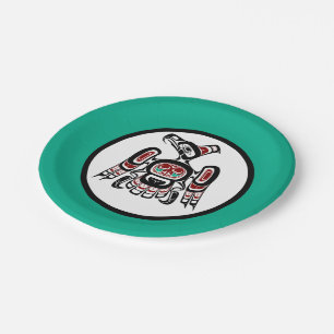 Plato De Papel Thunderbird nativo americano de raza negra Kaigani