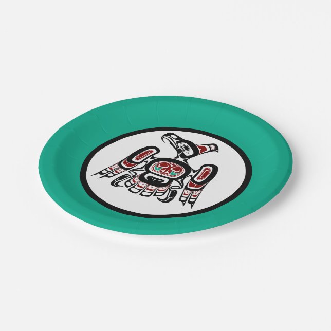 Plato De Papel Thunderbird nativo americano de raza negra Kaigani (Angular)