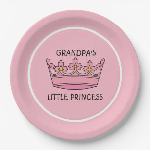 Plato De Papel Tiara Rosa La Princesita de Abuelo