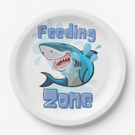 PLATO DE PAPEL TIBURÓN DE ZONA DE ALIMENTACIÓN , ESTILO DE CARICA