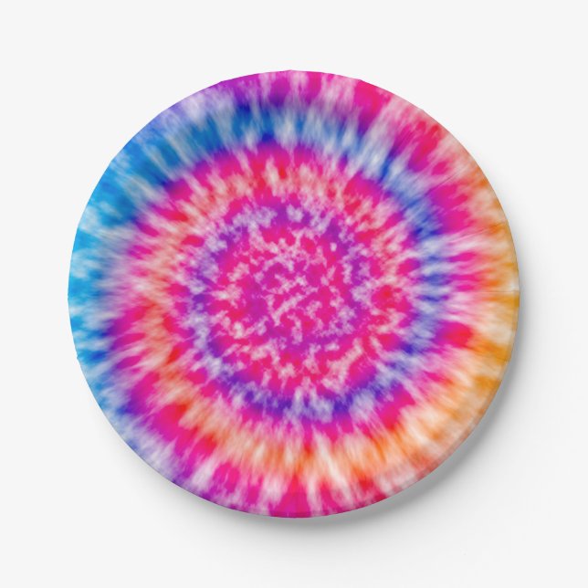 Plato De Papel Tie Dye (Anverso)