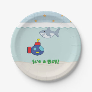 Plato De Papel Tiempo de bata para placas de papel Baby Shower