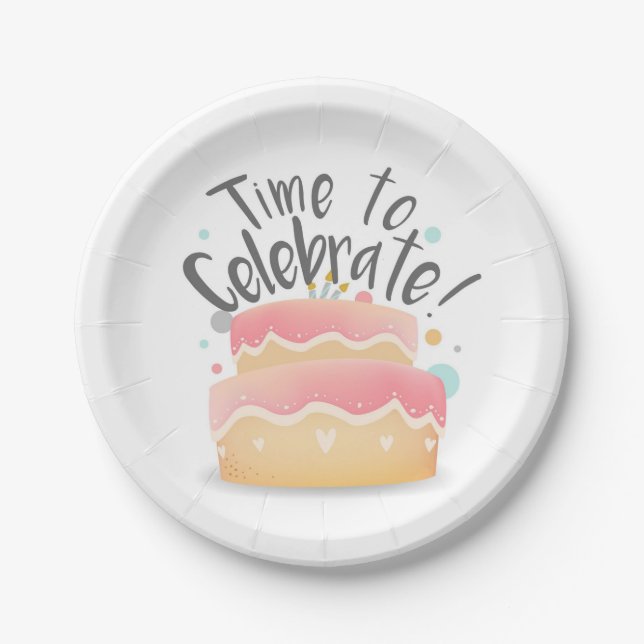 Plato De Papel Tiempo de Celebrar (Anverso)