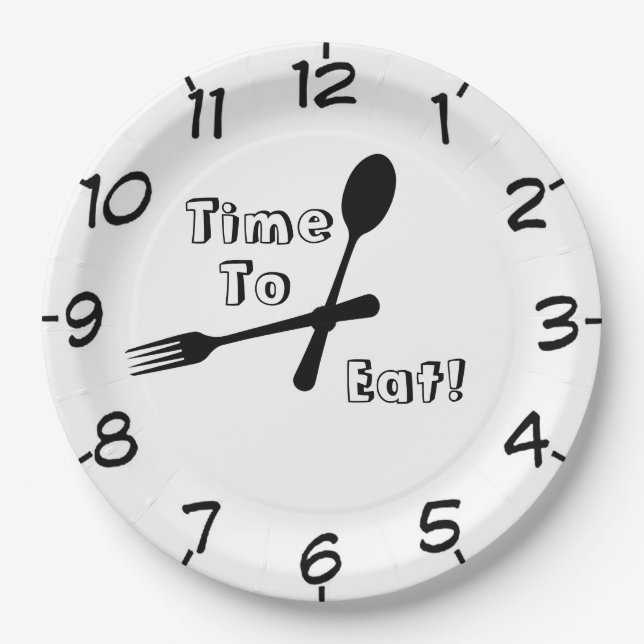 Plato De Papel Tiempo De Comer (Anverso)