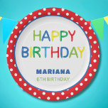 PLATO DE PAPEL TIEMPO DE FIESTA DE BALLOONES<br><div class="desc">Globos divertidos fiestas letras de tiempo en colores primarios</div>