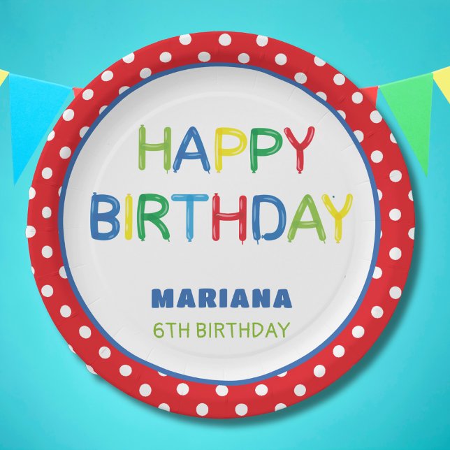 PLATO DE PAPEL TIEMPO DE FIESTA DE BALLOONES (Subido por el creador)