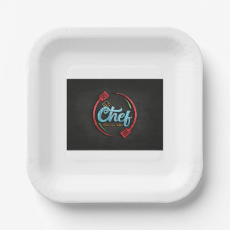 PLATO DE PAPEL TIEMPO DE FIESTA DE DISEÑO CHEF DE PAPER PLATES