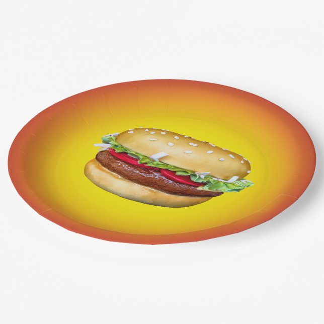 Plato De Papel Tiempo de la hamburguesa (Angular)