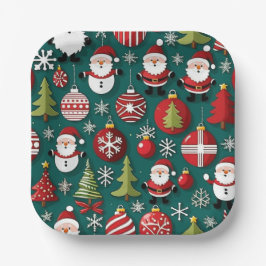 Plato De Papel Tiempo de navidades