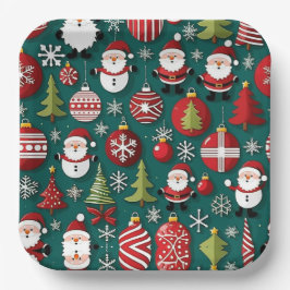 Plato De Papel Tiempo de navidades