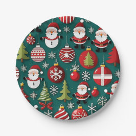 Plato De Papel Tiempo de navidades