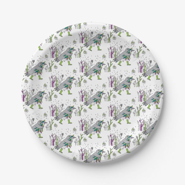 Plato De Papel Tiempo de nieve (Anverso)