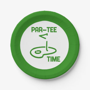 Plato De Papel Tiempo de Par Tee