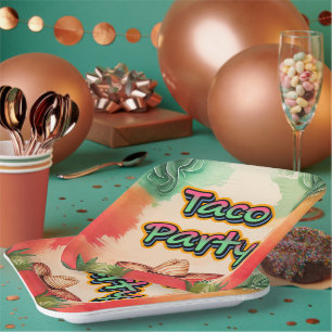 Plato De Papel Tiempo de Taco
