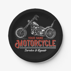 Plato De Papel Tienda personalizada de reparación de motocicletas