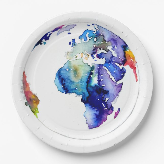 Plato De Papel Tierra colorida (Anverso)
