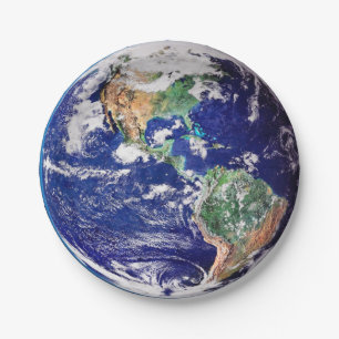 Plato De Papel Tierra del planeta