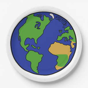 Plato De Papel Tierra del planeta de la Sistema Solar