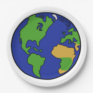Plato De Papel Tierra del planeta de la Sistema Solar