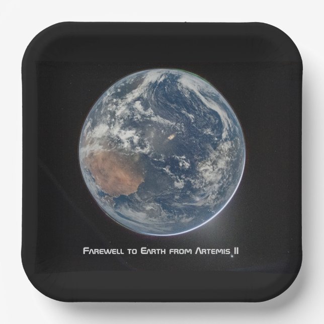 Plato De Papel Tierra desde Artemis II (Anverso)