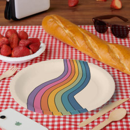 Plato De Papel Tierras retro de los años 70