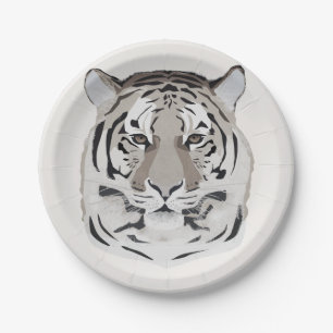 Plato De Papel Tiger, tiger face, symbol of 2022