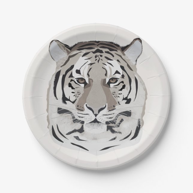 Plato De Papel Tiger, tiger face, symbol of 2022 (Anverso)