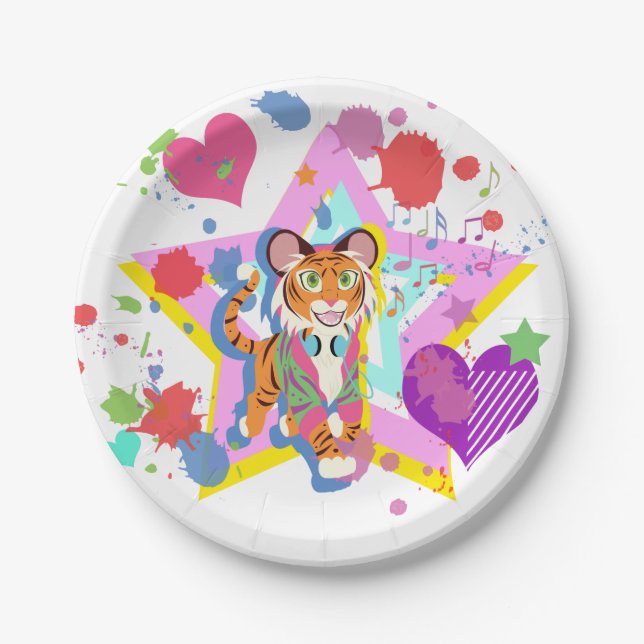 Plato De Papel Tigre Cub (Anverso)