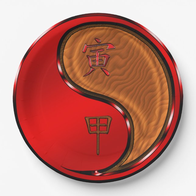 Plato De Papel Tigre de Madera (Anverso)