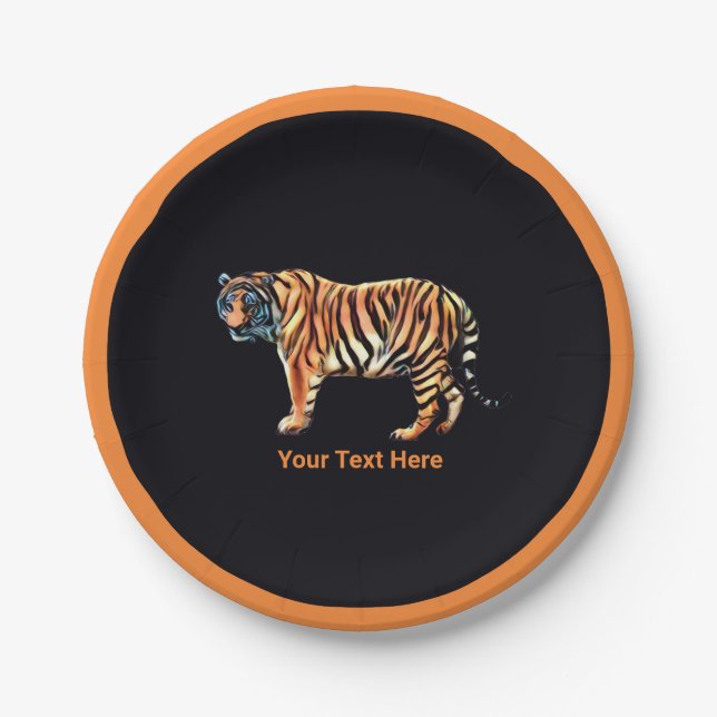Plato De Papel Tigre de Siberia (Anverso)