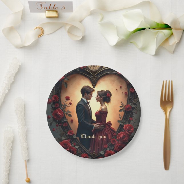Plato De Papel Timeless Love –Victorian Gothic Wedding Collection (Boda)