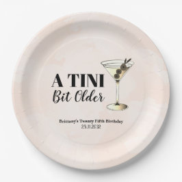 Plato De Papel Tini Bit Older Martini Cocktail Cumpleaños