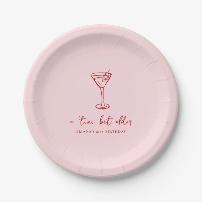 Plato De Papel Tini Bit Older Personalized Birthday Party (Anverso)