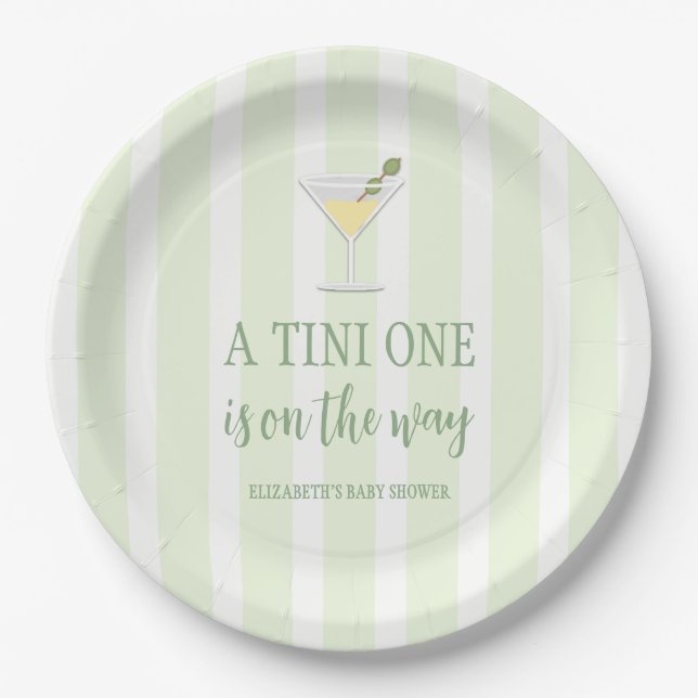 Plato De Papel Tini One Baby Shower (Anverso)
