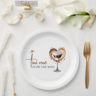 Plato De Papel Tini One Espresso Martini Baby Shower