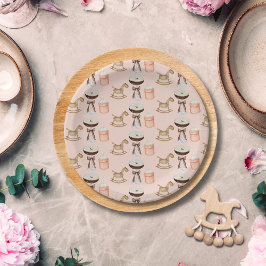 Plato De Papel Tini One Pink Espresso Martini Girl Baby Shower