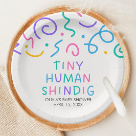 Plato De Papel Tiny Human Shindig Baby Shower