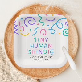 Plato De Papel Tiny Human Shindig Baby Shower