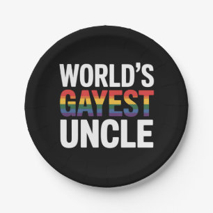 Plato De Papel Tío Gay Más Gay Del Mundo Aliado Orgullo Gay LGBTQ