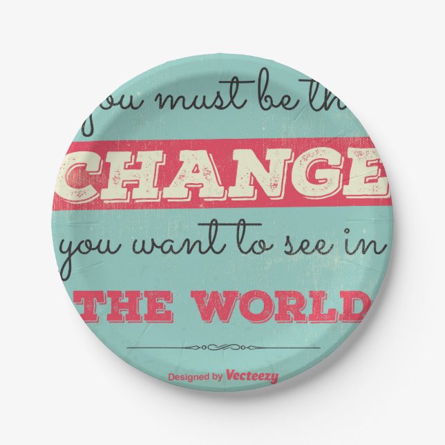 Plato De Papel Tipografía de época (Anverso)