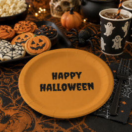 Plato De Papel 'Tipografía de "Feliz Halloween" Fiesta Salón de c